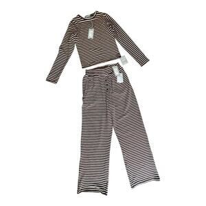Cernucci Striped Two-Piece Set Size M NWT Chocolate Brown